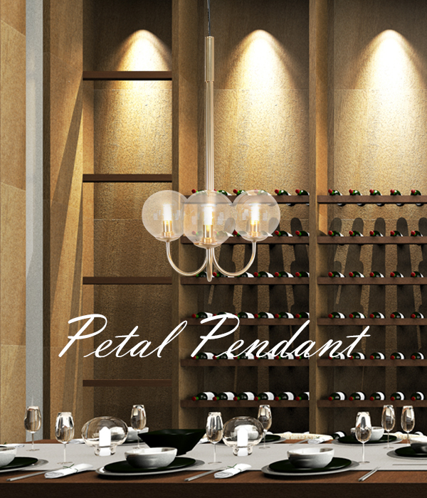 페탈 3등 원형 인테리어 펜던트 LED 식탁조명 [흑색/브론즈, 전구사은품]